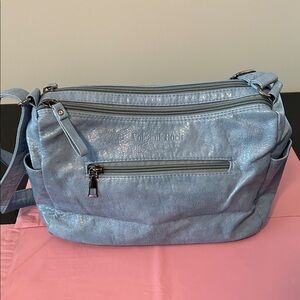 Sky Blue Soft PU Leather Crossbody Bag